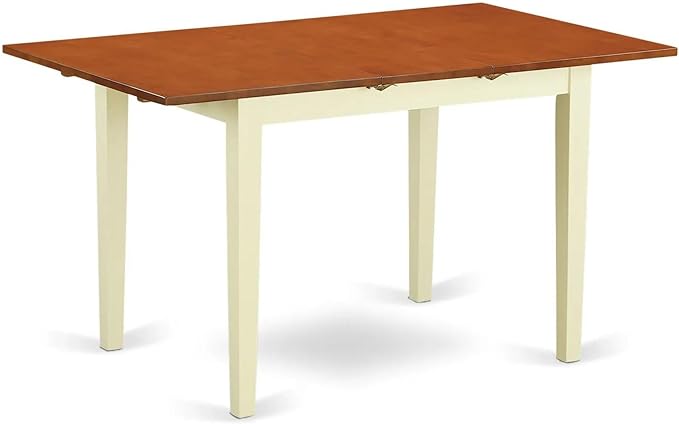 East West Furniture Norfolk Kitchen Dining Rectangle Wooden Table Top with Butterfly Leaf, 32x54 Inch, Nft-whi-t - LeafyLoom