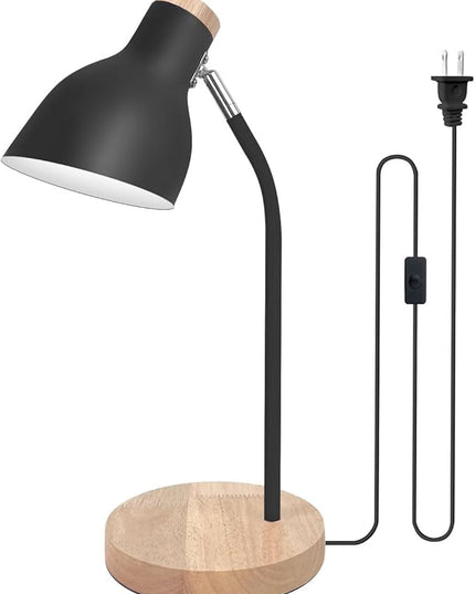 Himmel Desk Lamp, Adjustable Metal Table Lamp, Children's Table Lamp for Bedroom, Living Room, E27 Socket Reading Next to Lamp (Black) - LeafyLoom