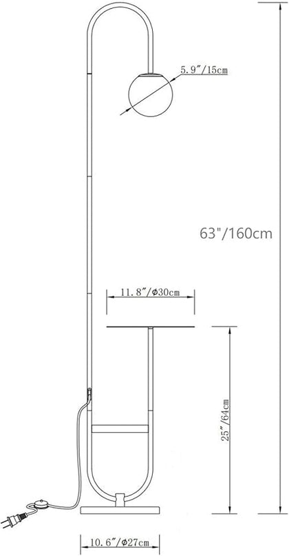 Floor Lamp with Shelf, Functional Bedside Lamp with Marble Table for Bedroom, Living Room or Office (with Mable Table) - LeafyLoom