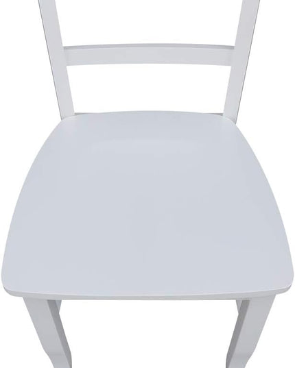 International Concepts Set of Two Madrid Ladderback Dining Chairs, White - LeafyLoom