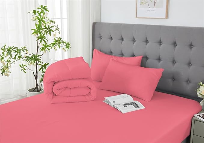 3 Piece Solid Color All Season Bedding Comforter Set Microfiber Soft Lightweight Bedding Set for Kids Teens Adults Room Decor with 1 Comforter and 2 Pillowcases Full - LeafyLoom