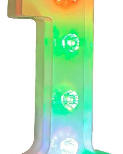 Glintee Decorative Led Light Up Number, Light Up Number Sign for Night Light Wedding Birthday Party Christmas Home Bar Decoration Number-(Number 1) - LeafyLoom