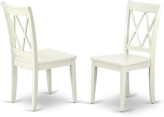 East West Furniture DLCL5-LWH-W Dublin 5 Piece Set Includes a Round Dining Room Table with Dropleaf and 4 Wood Seat Chairs, 42x42 Inch - LeafyLoom