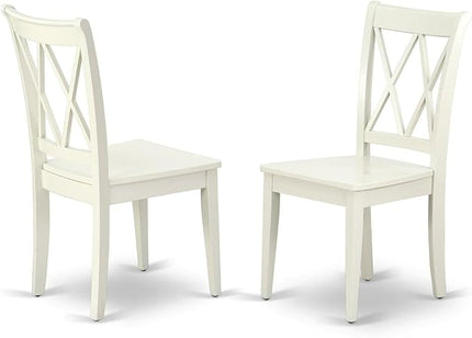 East West Furniture NOCL3-LWH-W 3 Piece Dinette Set for Small Spaces Contains a Rectangle Dining Table with Butterfly Leaf and 2 Dining Room Chairs, 32x54 Inch, Linen White - LeafyLoom