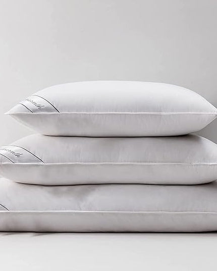 Goose Feathers Down Pillow for Sleeping,Hotel Collection Queen Size Soft Bed Pillow,100% Cotton Cover Queen Size (20X30IN) 1 Pack - LeafyLoom
