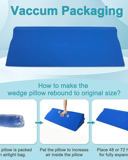 Wedge Pillow for Sleeping Bed Foam Body Positioning Wedges Adults Hospital Inclined Sleepers Cushion for Pressure Ulcer Bed Sores Treatment Turning Wedge Large Body Nursing Pillow 34" - LeafyLoom