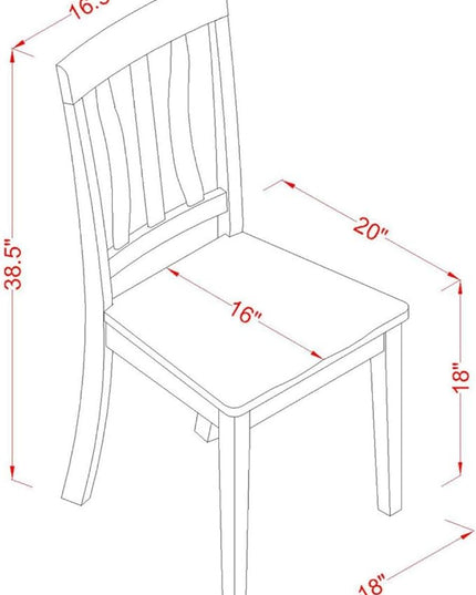 East West Furniture NDAN3-WHI-W Norden 3 Piece Dinette Set for Small Spaces Contains a Rectangle Table with Dropleaf and 2 Dining Room Chairs, 30x48 Inch, Buttermilk & Cherry - LeafyLoom