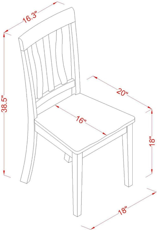 East West Furniture NDAN3-WHI-W Norden 3 Piece Dinette Set for Small Spaces Contains a Rectangle Table with Dropleaf and 2 Dining Room Chairs, 30x48 Inch, Buttermilk & Cherry - LeafyLoom