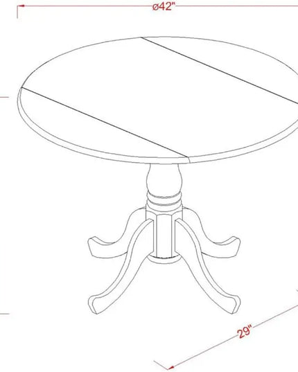 East West Furniture Dublin 5 Piece Set for 4 Includes a Round Kitchen Table with Dropleaf and 4 Doeskin Linen Fabric Parson Dining Room Chairs, 42x42 Inch, DLGA5-WHI-35 - LeafyLoom