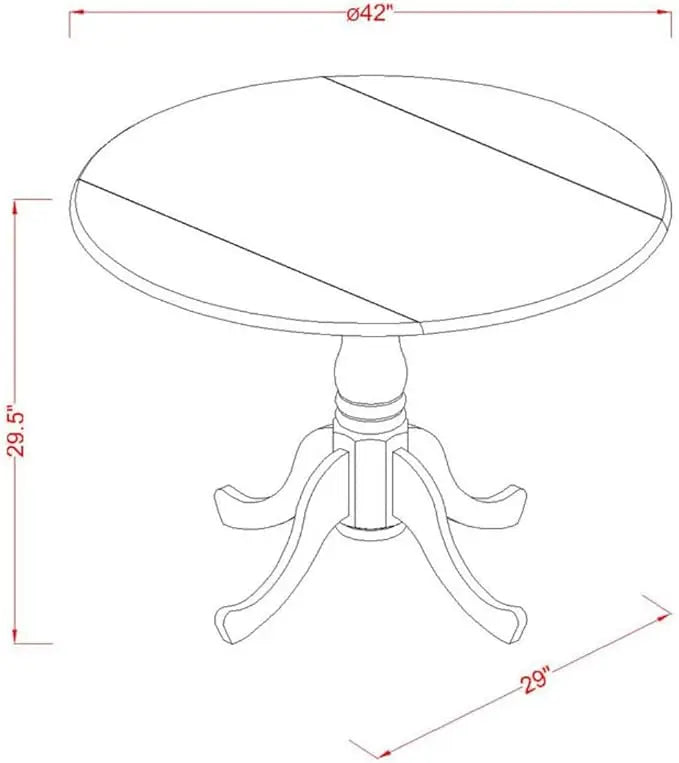 East West Furniture Dublin 3 Piece Set Contains a Round Dining Room Table with Dropleaf and 2 Linen Fabric Upholstered Kitchen Chairs, 42x42 Inch, Saddle Brown - LeafyLoom