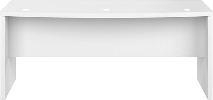 Bush Business Furniture Echo Bow Front Desk, 72W, Pure White - LeafyLoom
