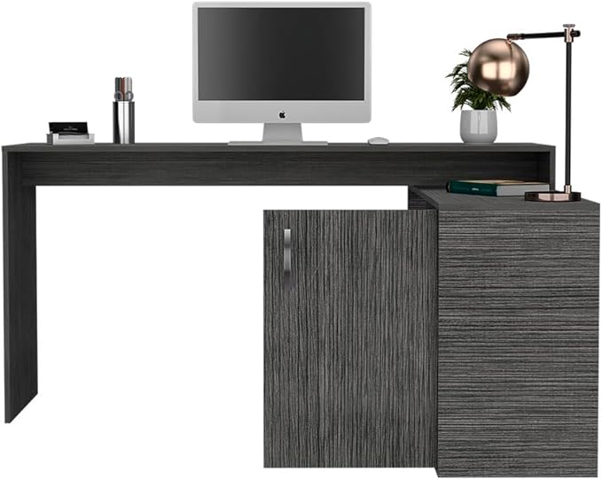NicBex Kimberly-DW-00199-LWJ Home Office Desks, 59.64"x45.86"x30.11", Gray - LeafyLoom