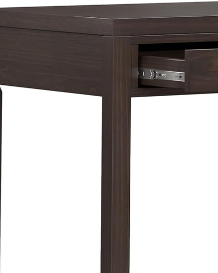 SIMPLIHOME Hollander SOLID WOOD Contemporary Modern Wide Office Desk, Writing, Workstation and Study Table, 72 inch, Warm Walnut Brown - LeafyLoom