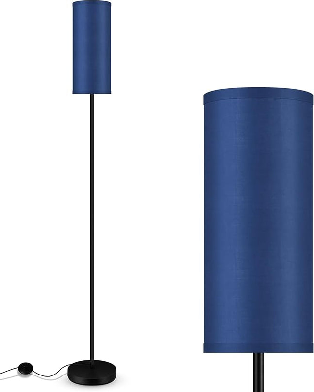 BoostArea Floor Lamps for Living Room, Modern Blue Floor Lamp, LED Corner Floor Lamp with Linen LampShade, Standing Lamp for Bedroom/Office/Study Room/Farmhouse(Bulb Not Included) - LeafyLoom