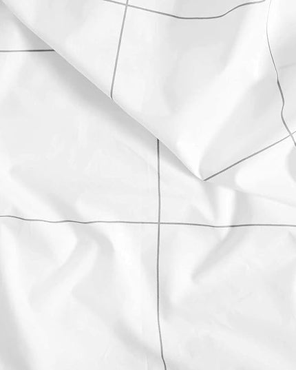 Brooklinen Luxury Sateen 4 Piece Sheet Set - 100% Cotton, Queen Size in Window Pane - 1 Fitted Sheet, 1 Flat Sheet, 2 Pillowcases | Best Luxury Sheets - LeafyLoom