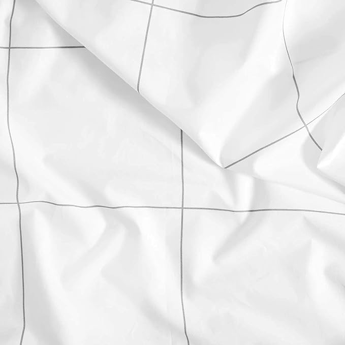 Brooklinen Luxury Sateen 4 Piece Sheet Set - 100% Cotton, Queen Size in Window Pane - 1 Fitted Sheet, 1 Flat Sheet, 2 Pillowcases | Best Luxury Sheets - LeafyLoom