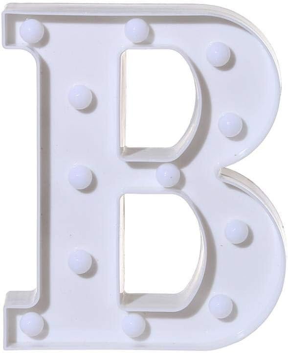 LED Marquee Letter Lights Sign 26 Alphabet Light Up Letters Sign for Night Light Wedding Birthday Party Battery Powered Christmas Lamp Home Bar Decoration (B) - LeafyLoom