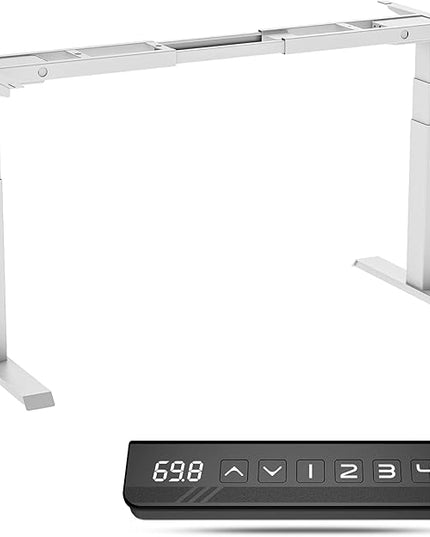 Electric Standing Desk Frame Dual Motor Height Adjustable Desk Motorized Stand Up Desk-White(Frame Only) - LeafyLoom