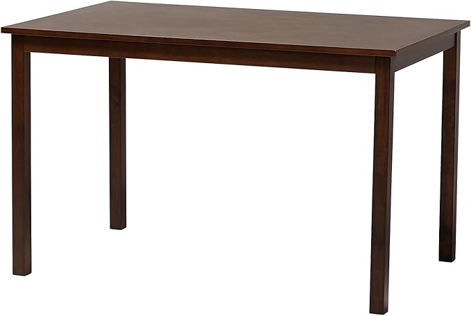 Baxton Studio Andrew Dining Table, 47.75" W x 30" D X 29.5" H, Dark Brown - LeafyLoom
