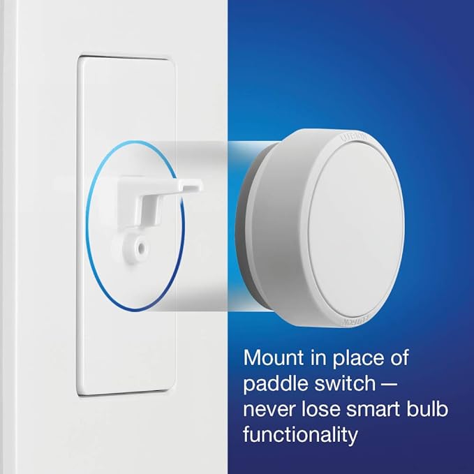 Lutron Aurora Wallplate Bracket For Paddle/Decorator Switch | For use with Aurora Smart Bulb Dimmer | L-AWALL1-WH | White Lutron