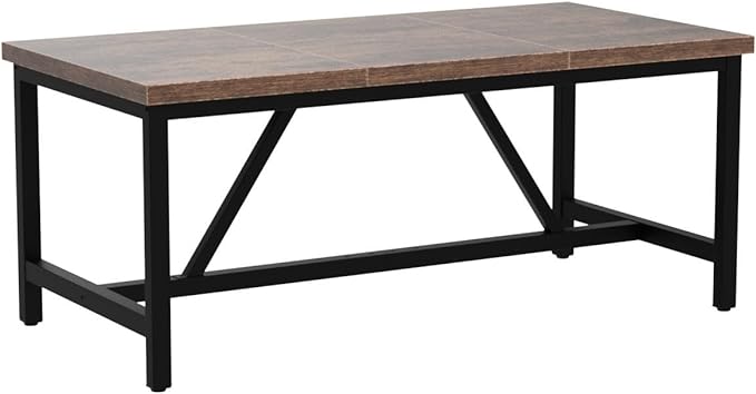 YITAHOME 70.8" Large Kitchen Dining Room Table for 6-8 People, Rustic Brown Farmhouse Industrial Wood Style Rectangle Apartment Dinning Room Dinette Tables for Eating Dinner - LeafyLoom