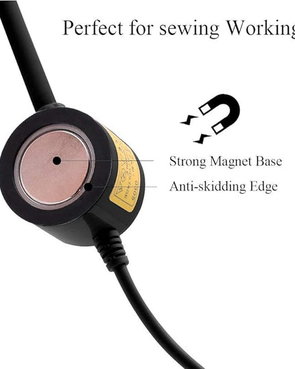 LED Sewing Machine Light,POWKER 30 LED Magnetic Mount Drill Press Light with Flexible Silone Coating Gooseneck for Sewing Machine, Drill Presses, Desks, Music Stands, Craft, Workbenches, Lathes Lamps - LeafyLoom