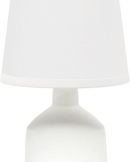 Simple Designs LT2080-OFF Mini Bocksbeutal Concrete Table Lamp, Off White - LeafyLoom