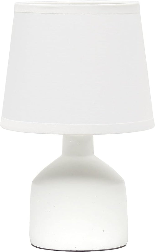 Simple Designs LT2080-OFF Mini Bocksbeutal Concrete Table Lamp, Off White - LeafyLoom