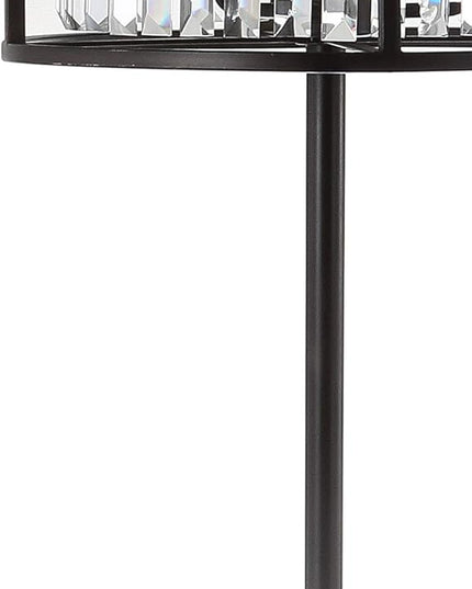 JONATHAN Y JYL9054A Bevin 63" Metal/Crystal LED Floor Lamp, Glam, Contemporary, Modern, Elegant, Office, Living Room, Family Room, Dining Room, Bedroom, Hallway, Foyer, Oil Rubbed Bronze/Crystal - LeafyLoom