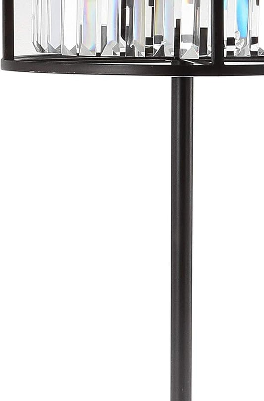 JONATHAN Y JYL9054A Bevin 63" Metal/Crystal LED Floor Lamp, Glam, Contemporary, Modern, Elegant, Office, Living Room, Family Room, Dining Room, Bedroom, Hallway, Foyer, Oil Rubbed Bronze/Crystal - LeafyLoom