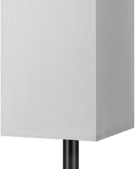Touch Bedside Table Lamp For Nightstand - 3-Way Dimmable Night Lamp with USB A + Type C Charging Ports and two AC Outlets, Small Desk Light with E26 LED Bulb for Bedroom Living Room Office, Grey Black - LeafyLoom