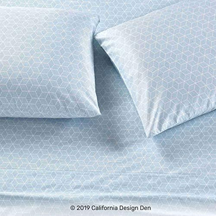 CALIFORNIA DESIGN DEN 5-Star Hotel 600 Thread Count 100% Cotton Sheets Set, Soft & Smooth Queen Sheet Set with Deep Pockets, Quality Beats Egyptian Cotton Claims (Urban Hex Blue) - LeafyLoom