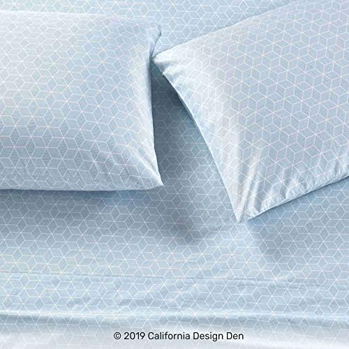 CALIFORNIA DESIGN DEN 5-Star Hotel 600 Thread Count 100% Cotton Sheets Set, Soft & Smooth Queen Sheet Set with Deep Pockets, Quality Beats Egyptian Cotton Claims (Urban Hex Blue) - LeafyLoom