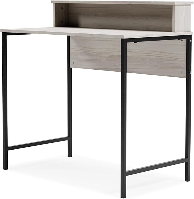 Signature Design by Ashley Bayflynn 36" Modern Home Office Desk With Hutch, White & Black - LeafyLoom