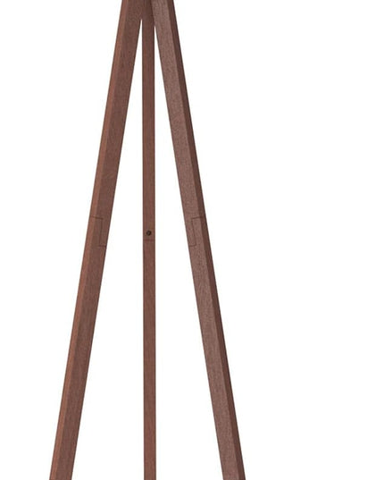 LEPOWER Wood Floor Lamp Tripod, Mid Century Lamps for Living Room, Modern Design Standing Lamp for Bedroom and Office, Flaxen Lamp Shade with E26 Lamp Base Brown - LeafyLoom