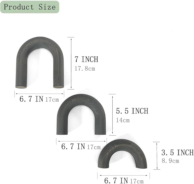3Pcs wood arch Decor Accents - Decorative home table Arch Modern boho Minimalist Coffee table bookshelf living Room Entryway aesthetic Decorations Objects - LeafyLoom