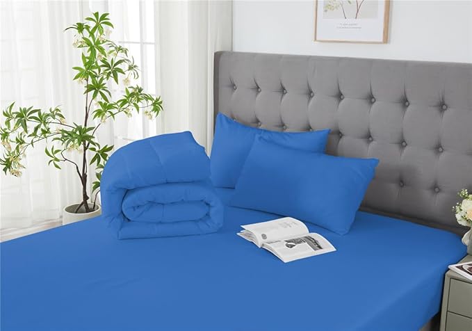 3 Piece Solid Color All Season Bedding Comforter Set Microfiber Soft Lightweight Bedding Set for Kids Teens Adults Room Decor with 1 Comforter and 2 Pillowcases Queen - LeafyLoom
