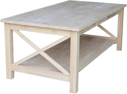 International Concepts Hampton Coffee Table, Unfinished - LeafyLoom