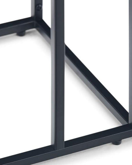 SIMPLIHOME Garner 18 Inch Wide Metal Tray Top C Side Table in Black, For the Living Room and Bedroom - LeafyLoom