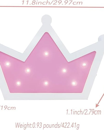 Pink Crown LED Light,Crown Lights Wall Decor,Princess Queen Kings Decoration Sign for Kids Room Home Living Room Bedroom Wedding Birthday Party Christmas - LeafyLoom