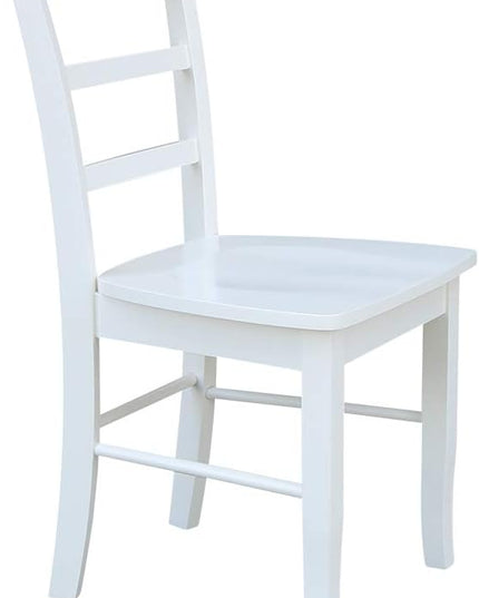 International Concepts Set of Two Madrid Ladderback Dining Chairs, White - LeafyLoom