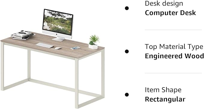 SHW 48" Home Office Computer Desk, 24" Deep, Oak - LeafyLoom