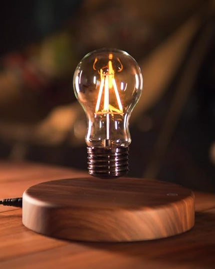 Magenetic Levitating Lamp, Floating Light Bulb, Auto Rotating LED Table Lamp Night Light for Home/Room/Office Decor - LeafyLoom