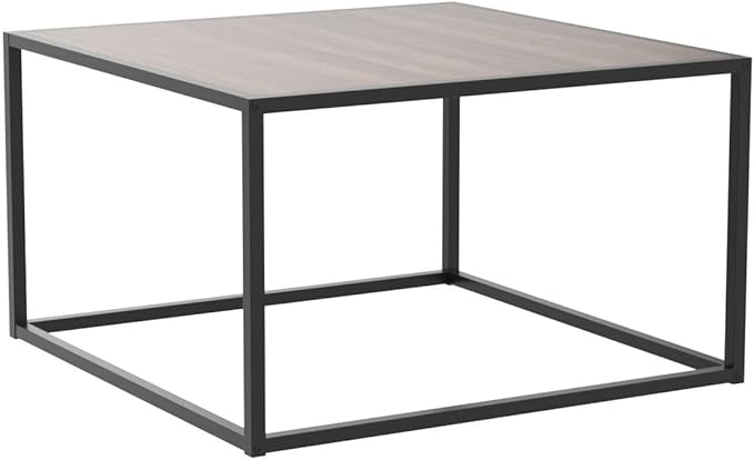 SAYGOER Farmhouse Coffee Table Rustic Wood Coffee Tables Mid Century Modern Coffe Tables for Small Spaces Simple Square Low Center Table for Living Room Home Office Boho Style, Walnut - LeafyLoom
