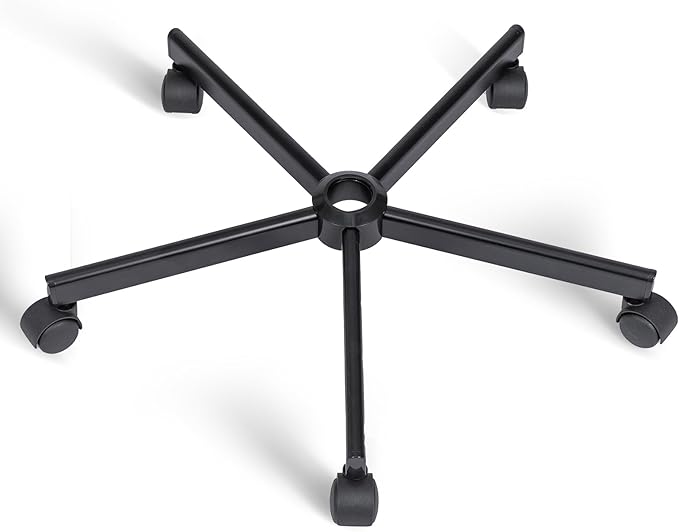Purgreen Home Office Swivel Chair Base – Durable, Steady and Easy Installation – Perfect for Criss Cross and Cross Legged Chairs with Replacement Casters (Blcak, Base+Wheel), KING24AER01 - LeafyLoom