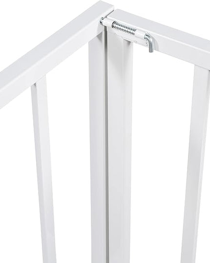 RITSU Twin Size Metal Floor Fence Bed, Montessori Bedframe, with Safety Guardrail and Door, for Children Bedroom, Boys Girls, Apartment, Strong & Durable, Easy to Assemble, White - LeafyLoom