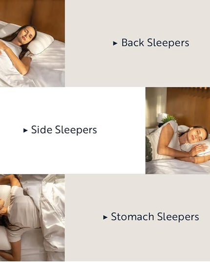 English Home Memory Foam Pillow, Breathable Height Adjustable Orthopedic Pillow, Cervical Pillow for Neck Pain, Machine Washable Side Sleeper Pillow, Neck Pillow, Hard, 16"x 24"x6" inch White - LeafyLoom