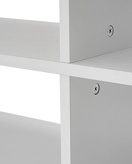 Panana TV Stand, 4 Cubby TV Stand for 60 inch TV, Farmhouse Television Stands Entertainment Center Media Stand with Storage TV Table Stand for Living Room (White 55 inches) - LeafyLoom