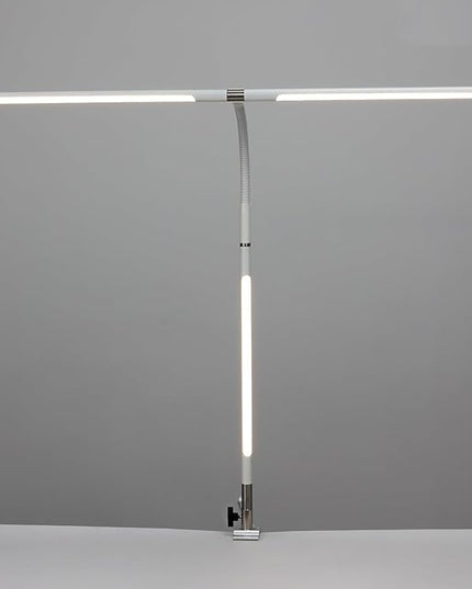 360°Rotatable Led Desk Lamp with Clamp, 34.25” Architect Desk Lamps for Home Office, 5 Color Modes with 3 Detachable Light Tubes, Gooseneck Desk Lights for Workbench, Monitor, Study (White) - LeafyLoom