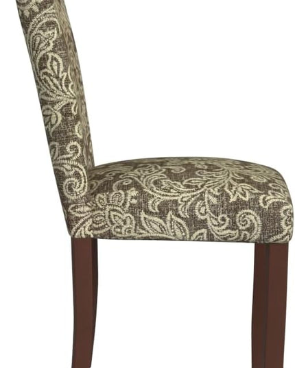 HomePop Classic Parsons Dining Chairs, Pack of 2, Brown Jacobean Print - LeafyLoom
